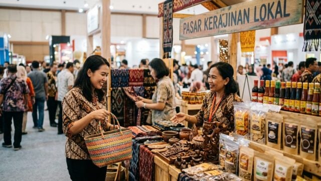 Suasana pameran produk UMKM lokal di Bandarlampung Expo 2025