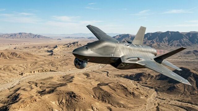 Drone tempur AI YFQ-44A dalam uji coba penerbangan di Gurun Mojave