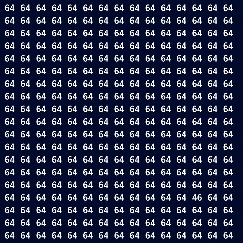 Challenge 1: find the number 46 among many 64s
