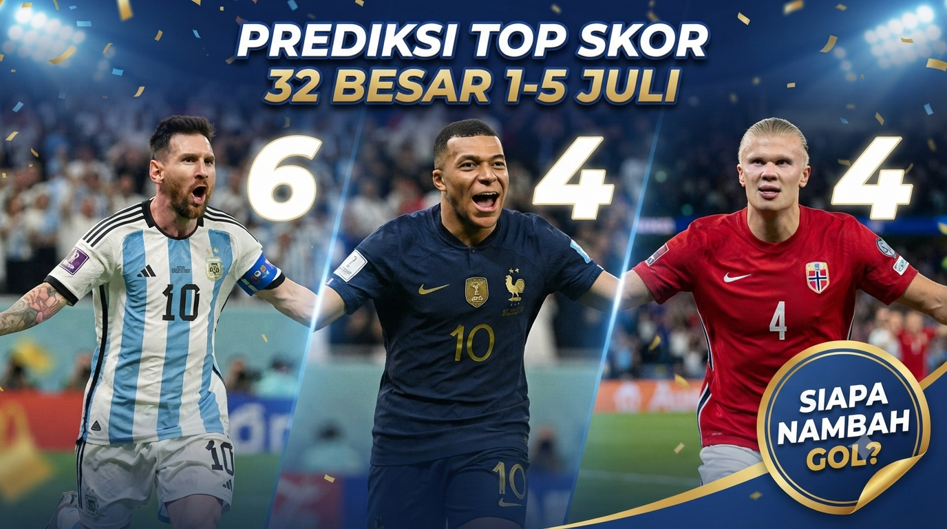Prediksi Top Skor 32 Besar PD 2026 Messi Mbappe Tambah Gol