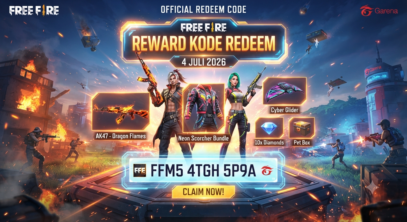 Kode Redeem FF Hari Ini Sabtu 4 Juli 2026