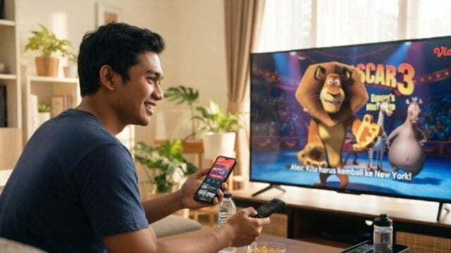 Ilustrasi nonton Madagascar 3 di Vidio dengan subtitle Indonesia dan paket premium