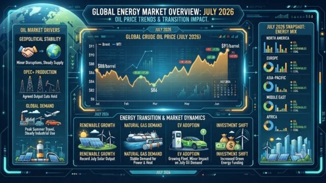 Ilustrasi pergerakan harga minyak dunia dan pasar energi global Juli 2026