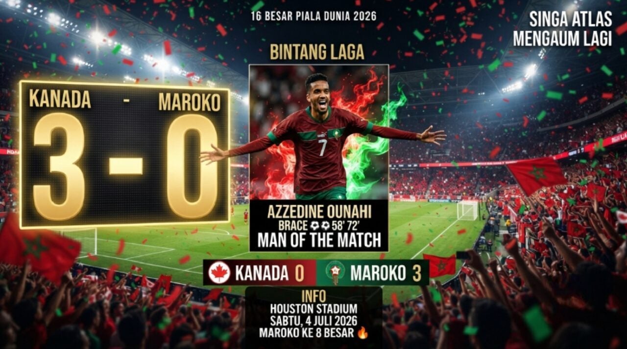 Prediksi Kanada vs Maroko 16 Besar Piala Dunia 2026 Houston + Cara Live Nonton Gratis