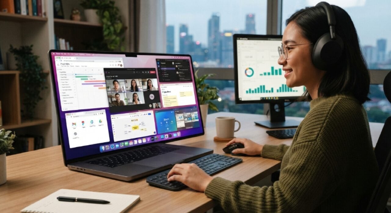 Ilustrasi berbagai aplikasi pendukung kerja yang wajib ada di laptop untuk mendukung transformasi kerja tahun 2026