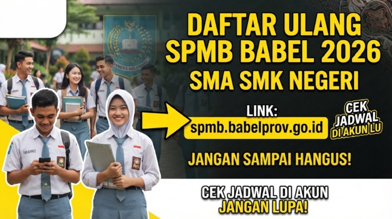 Cara Daftar Ulang SPMB SMA SMK Bangka Belitung 2026 Lewat http