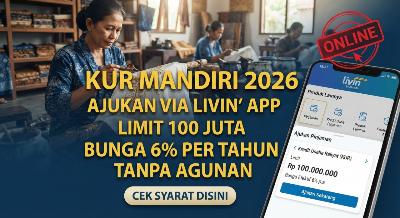 Cara Ajukan KUR Mandiri Online 2026 Via Livin’ Limit 100 Juta Tanpa Antre