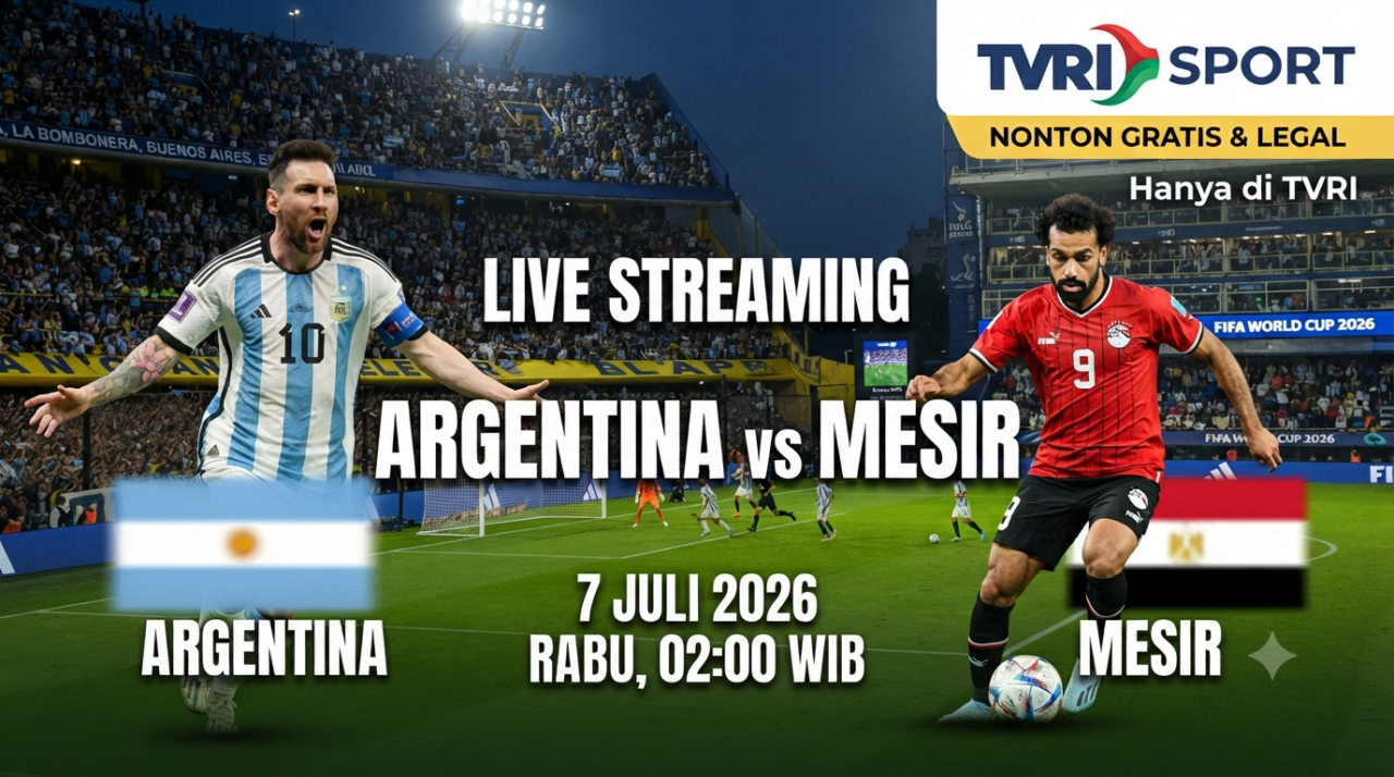 Link Live Streaming Argentina vs Mesir 7 Juli 2026