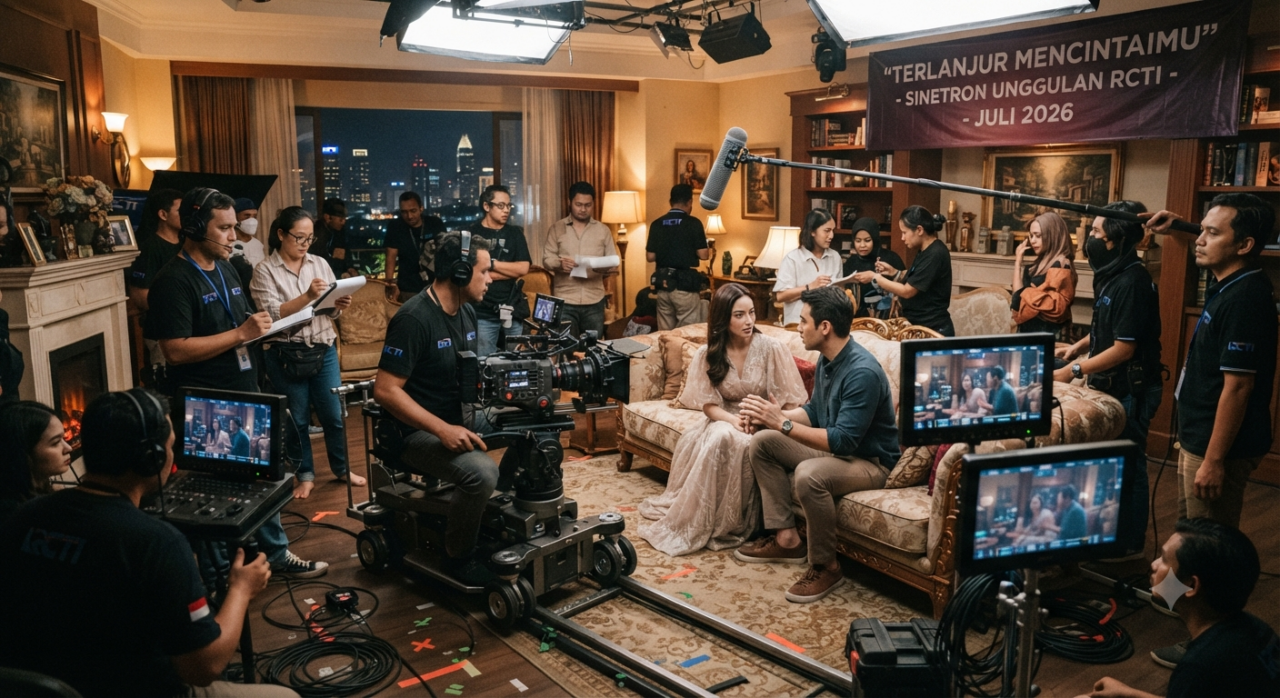 Suasana di balik layar sinetron Terlanjur Mencintaimu yang menjadi program unggulan RCTI Juli 2026