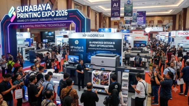 Surabaya Printing Expo 2026 di Grand City Surabaya menampilkan teknologi AI dan digital printing terbaru