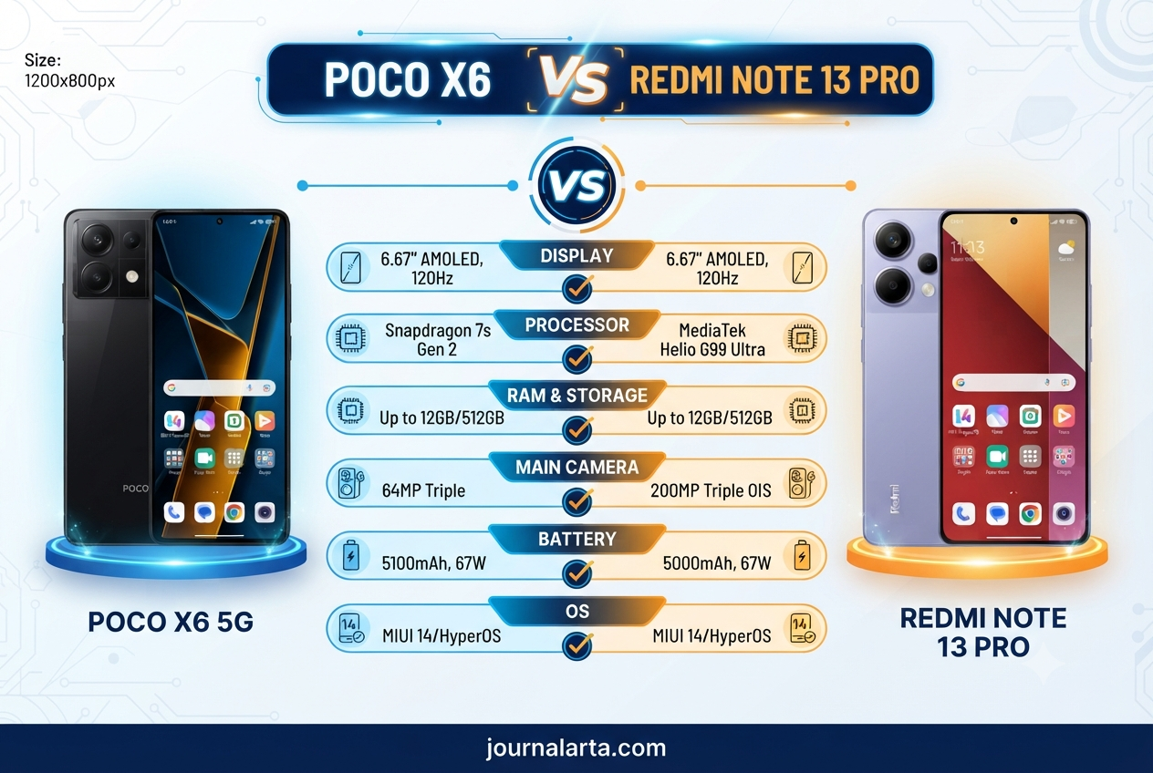 perbandingan poco x6 vs redmi note 13 pro juli 2026