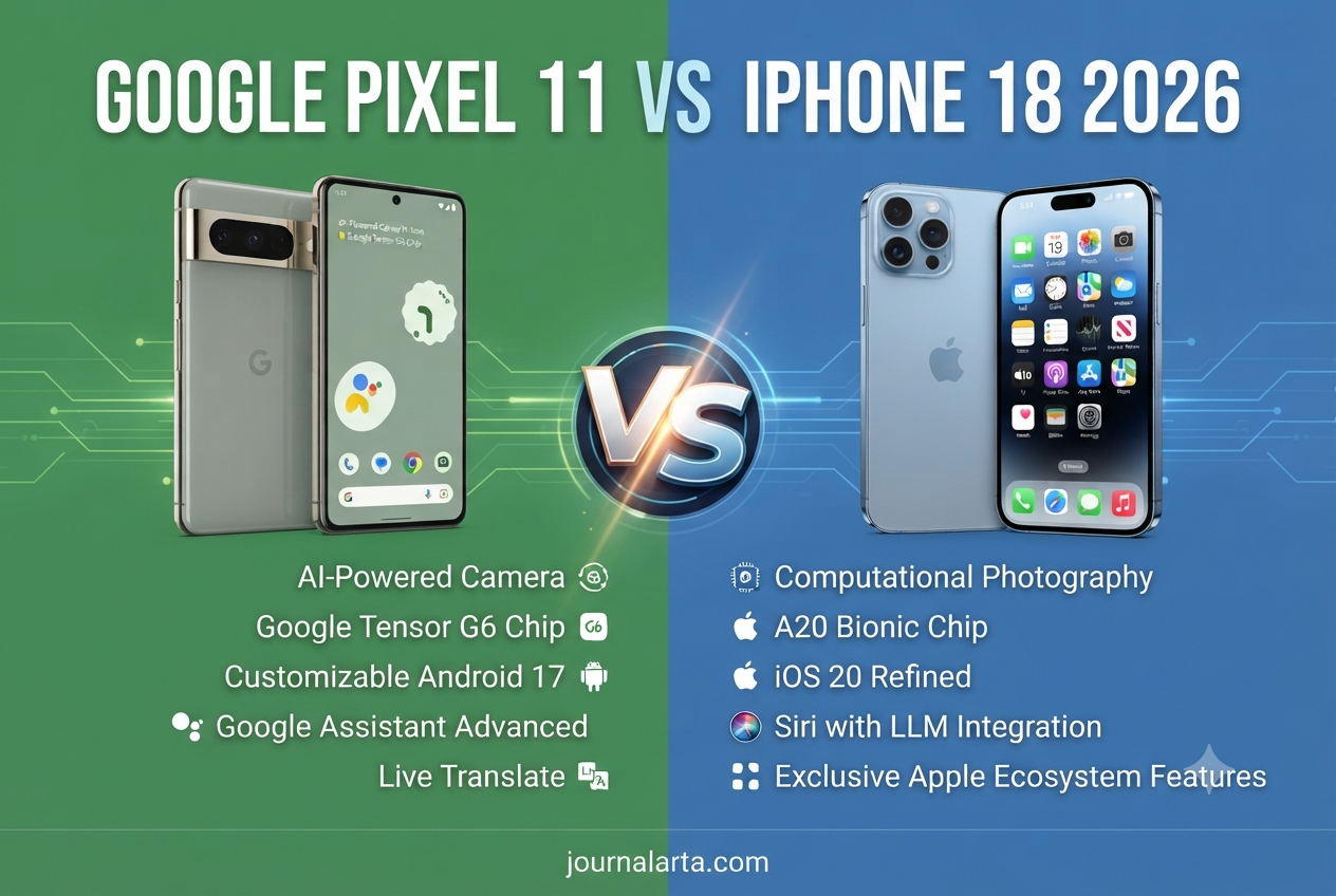 perbandingan google pixel 11 vs iphone 18 2026