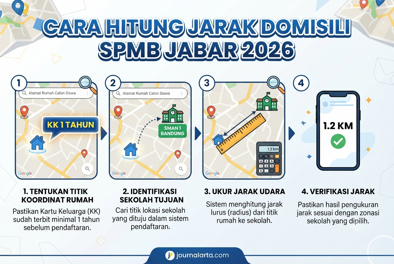 cara hitung jarak domisili spmb jabar 2026 google maps