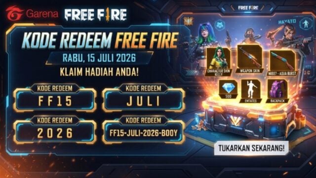Kode Redeem FF Rabu 15 Juli 2026