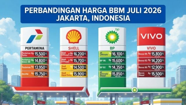 Harga BBM Shell BP Vivo Juli 2026: Banyak yang Turun Hingga Rp3 Ribuan