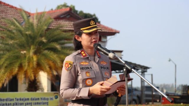 Kapolres Bangka Barat AKBP Helen Simanjuntak pimpin apel perdana