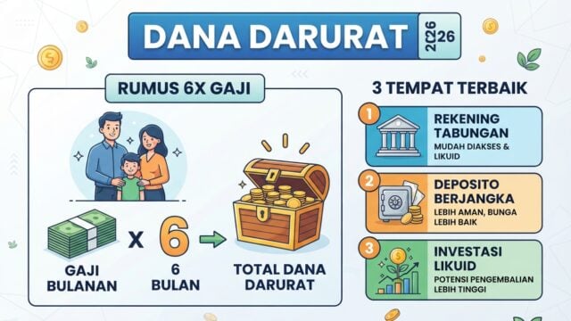Cara Hitung Dana Darurat 2026: Rumus 6x Gaji + 3 Tempat Terbaik