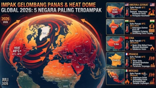 5 negara paling terdampak heat dome 2026 gelombang panas