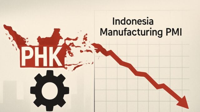 Grafik penurunan PMI Manufaktur Indonesia yang berdampak pada stabilitas tenaga kerja di sektor industri