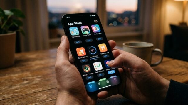 Tampilan antarmuka Google Play Store di perangkat mobile Android