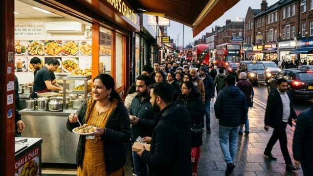 Antrean panjang Haldiram's di London saat pembukaan