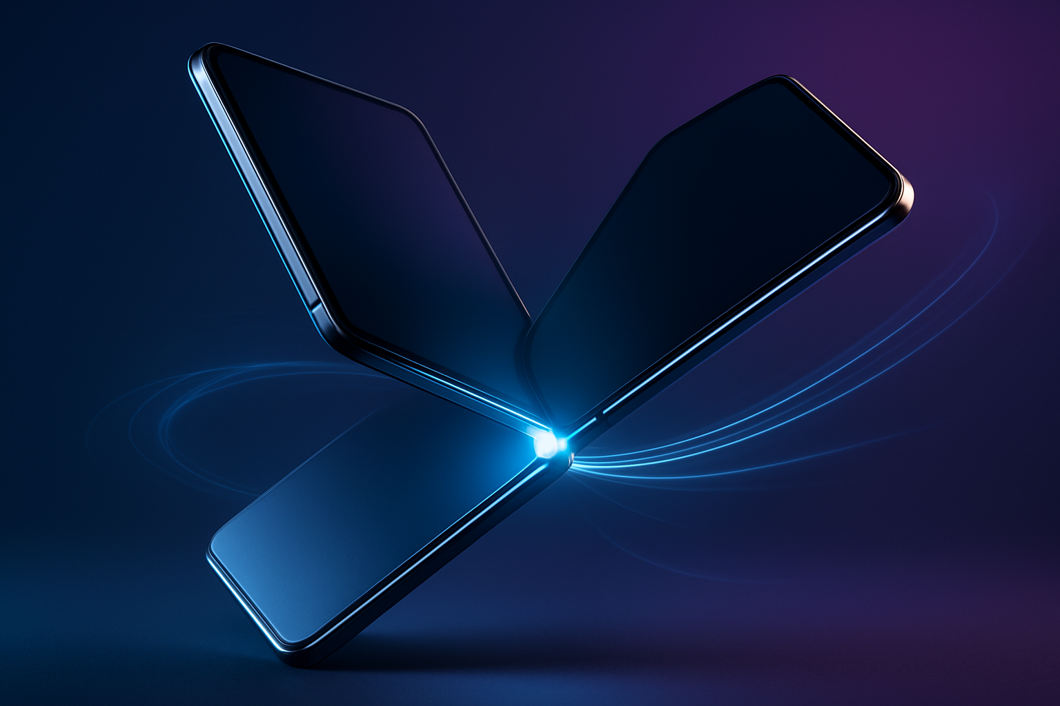 Ilustrasi konsep ponsel lipat baru Samsung