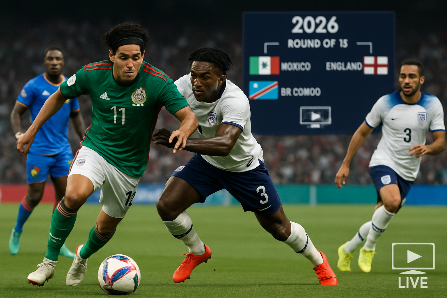 Jadwal 16 Besar Meksiko vs Inggris RD Kongo PD 2026 Live TV