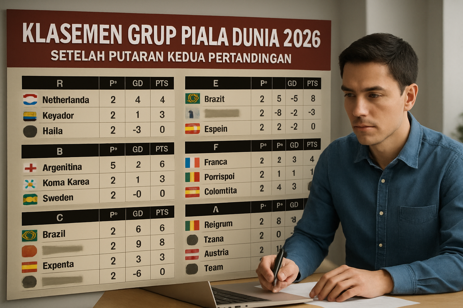 Ilustrasi pertandingan dan jadwal Piala Dunia 2026