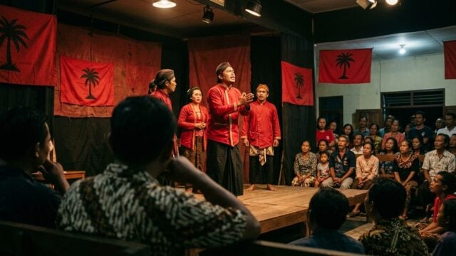 Pertunjukan teatrikal kader PDIP Sidoarjo memperingati 30 tahun Kudatuli dengan semangat tinggi