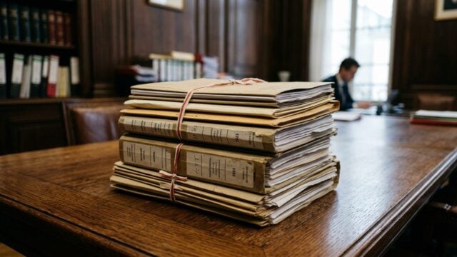 Dokumen perkara hukum di meja kantor Kejaksaan Agung RI