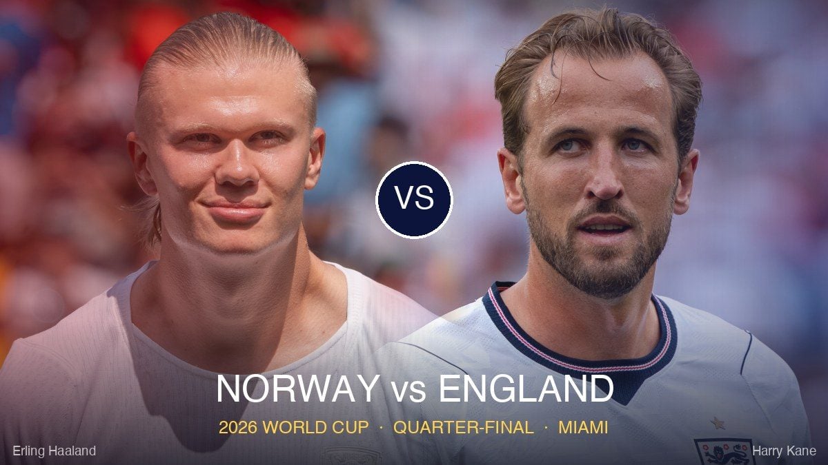 Prediksi skor Norwegia vs Inggris 8 besar Piala Dunia 2026 — duel Erling Haaland vs Harry Kane