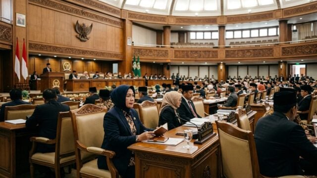 Rapat paripurna DPR RI menyetujui RUU Satu Data Indonesia jadi inisiatif DPR di Gedung DPR Jakarta Selasa 21 Juli 2026