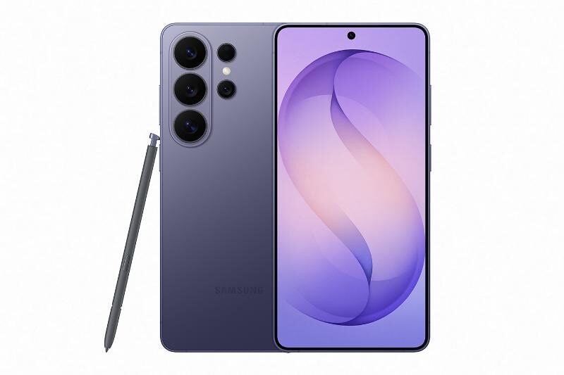 Samsung Galaxy S26 Ultra warna Cobalt Violet tampak depan belakang dengan S Pen