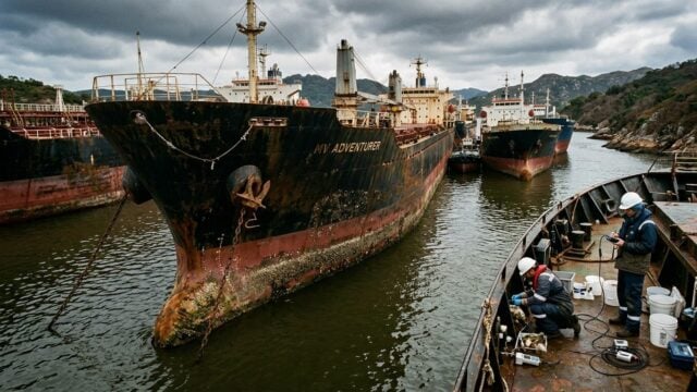 BioinvasI Selat Hormuz dari kapal yang lama terhenti