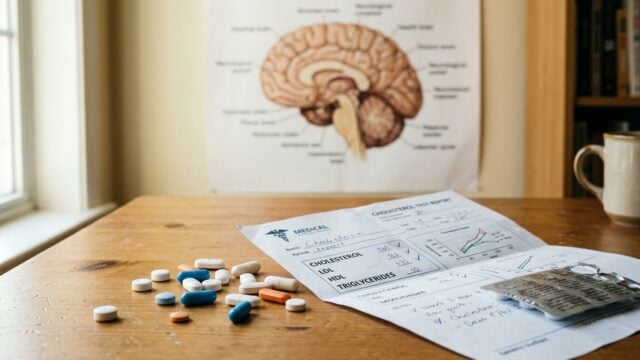 Ilustrasi statin dan demensia pada obat kolesterol dan laporan medis