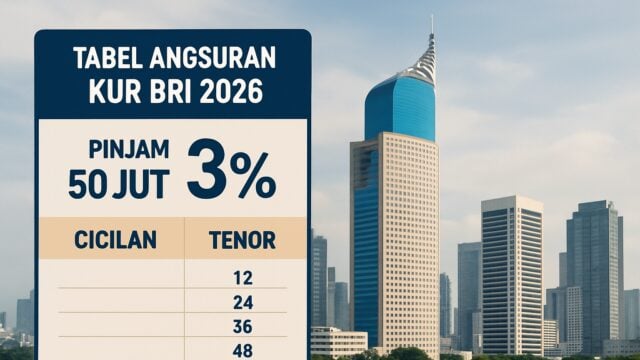Tabel Angsuran KUR BRI 2026 Pinjam 50 Juta