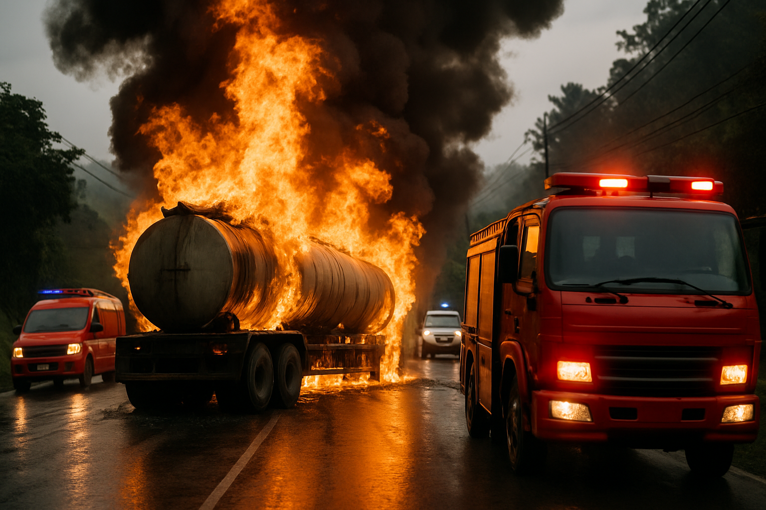 Truk Tangki BBM Terbakar, Jalur Sukabumi-Cianjur Ditutup Sementara