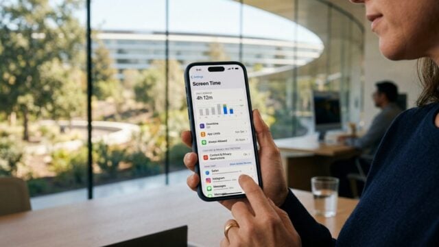 Tampilan pengaturan fitur keamanan anak pada perangkat iPhone terbaru