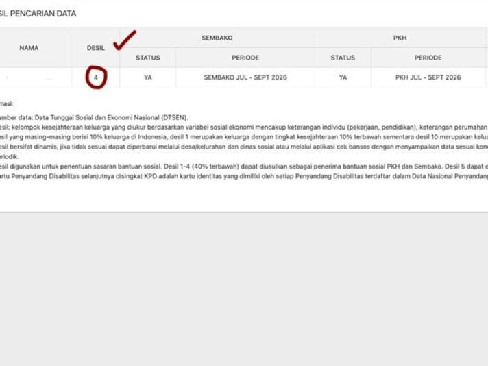 Cara Cek Desil DTSEN untuk Bansos PKH dan BPNT
