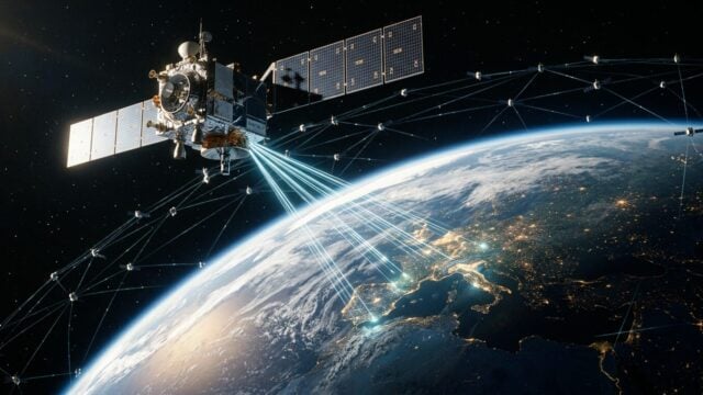 Satelit Starlink mengorbit bumi untuk konektivitas internet global