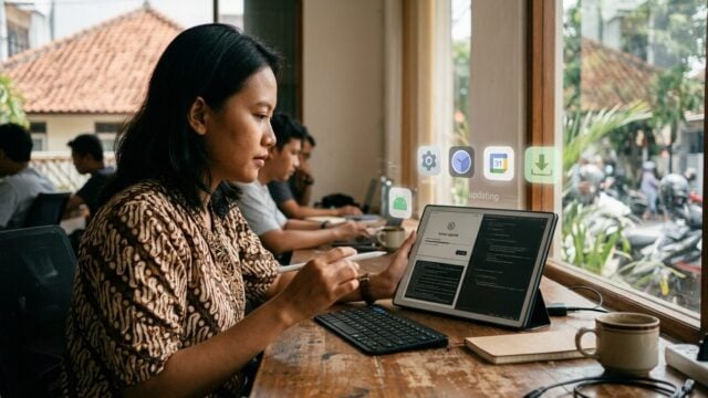 Android 13 reMarkable Paper Pro dengan stylus dan keyboard