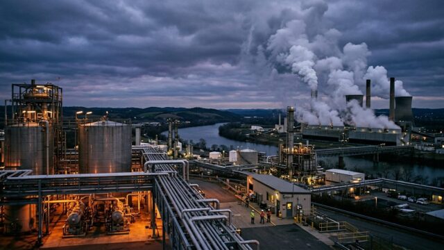 Pemandangan fasilitas infrastruktur energi di tengah ketegangan geopolitik