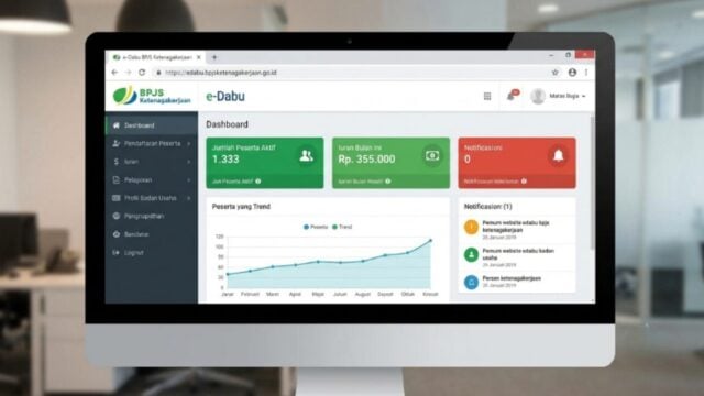 tampilan website edabu bpjs ketenagakerjaan