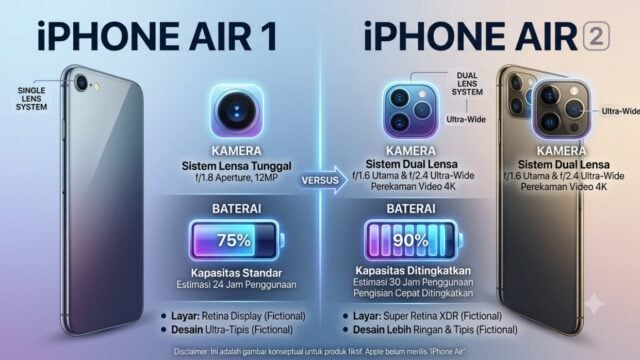 perbedaan iphone air 1 vs iphone air 2 kamera baterai