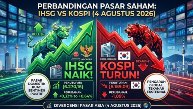 perbandingan ihsg vs kospi 4 agustus 2026 ihsg naik kospi turun