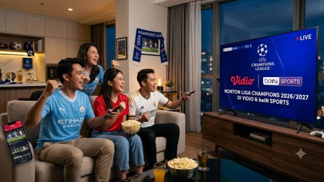cara nonton liga champions 2026 2027 di vidio dan bein sports