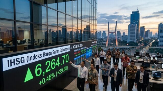 pergerakan ihsg 4 agustus 2026 naik 0,48 persen ke 6264,70