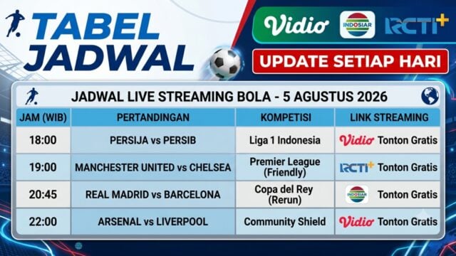 link streaming bola gratis hari ini 5 agustus 2026