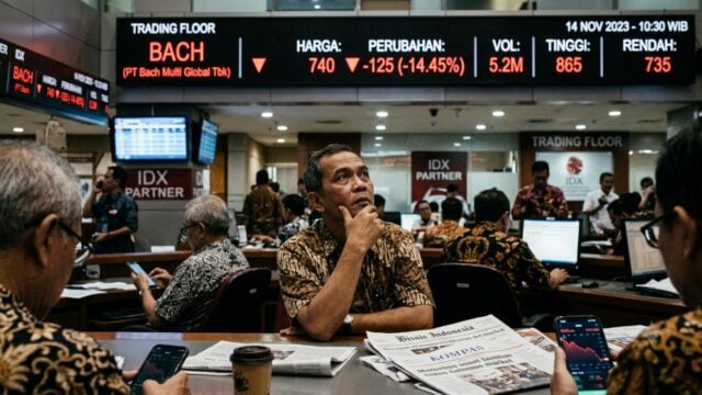 saham pt bach multi global tbk bach anjlok 14,45 persen ke rp740