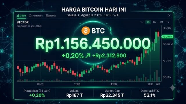 grafik harga bitcoin 6 agustus 2026 tembus rp1,156 miliar